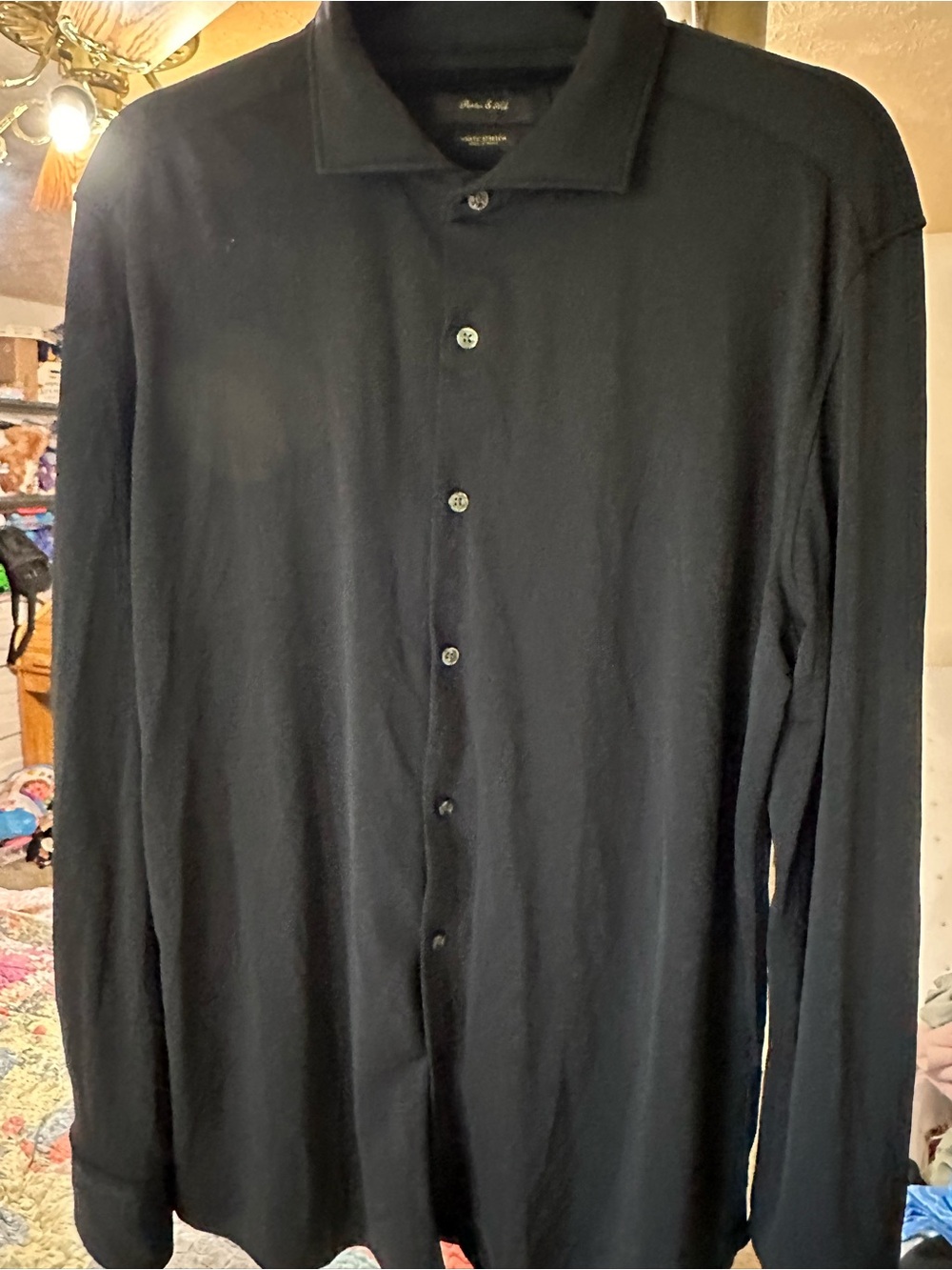 Black Men's Porter & Ash Button-Up Long Sleeve Shirt